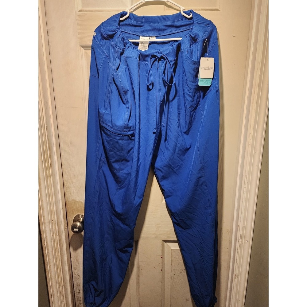 HH Works by Healing Hands Rebecca Scrub Pants Royal Blue 2XLT Tall Cargo Medical